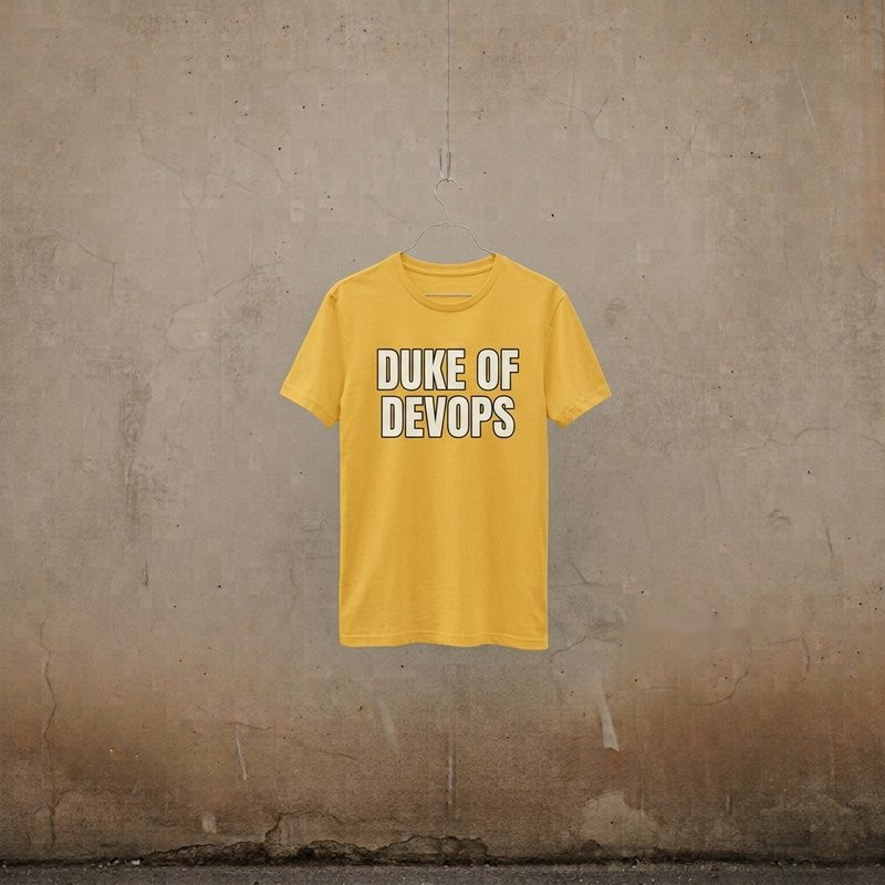 T-shirt printed with 'Duke of DevOps'