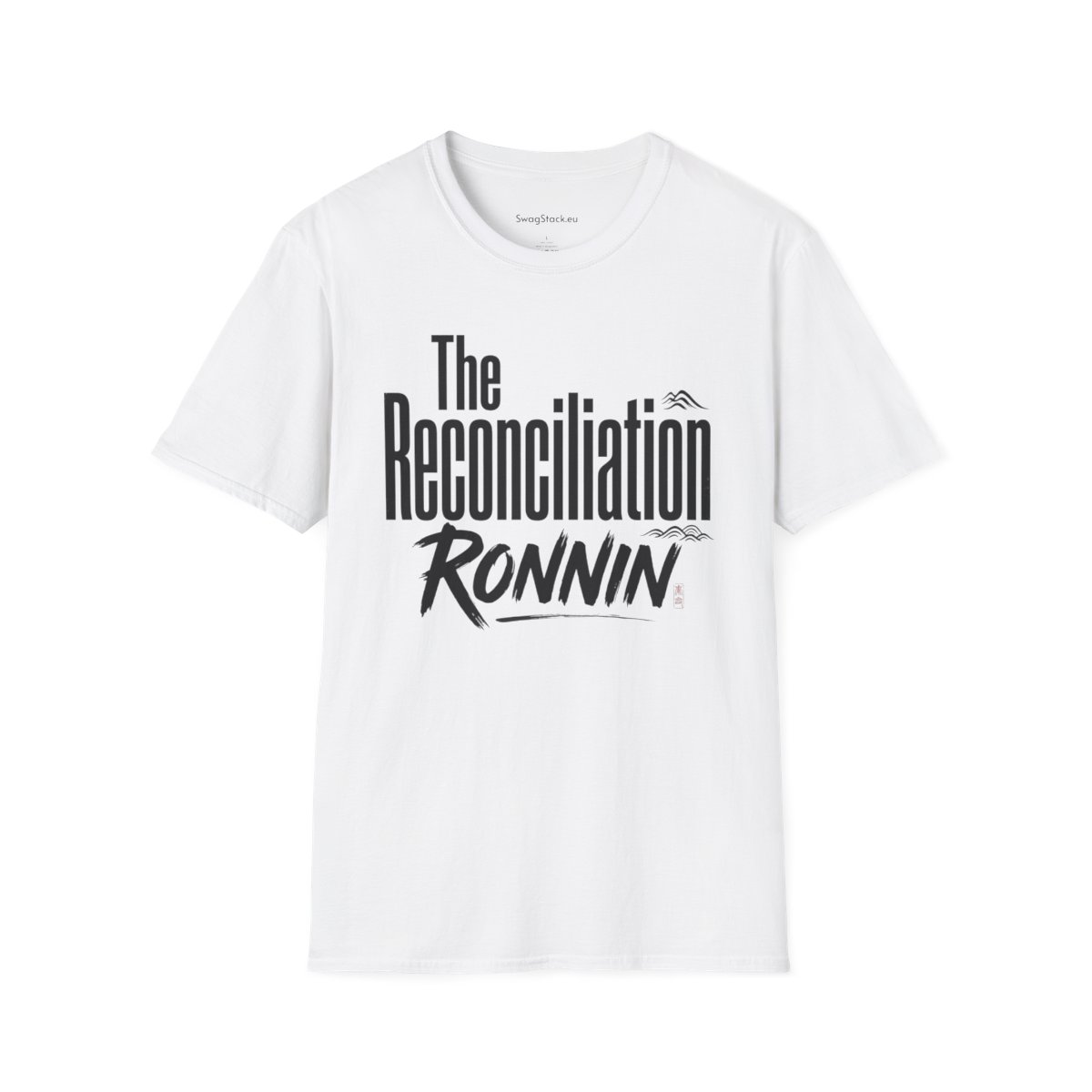 T-shirt printed with 'The Reconciliation Ronin' on the chest